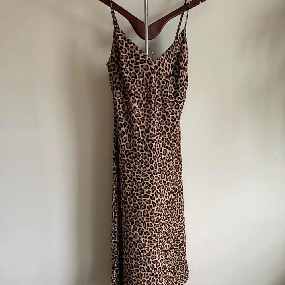 Audrey 3+1 Leopard Slip Dress. Size Small